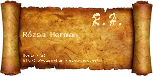 Rózsa Herman névjegykártya